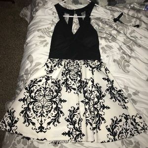 black and white macy’s dress